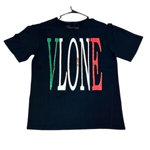VLONE Mexico Flag V Staple Tee Black Multicolor Logo Size M NWT